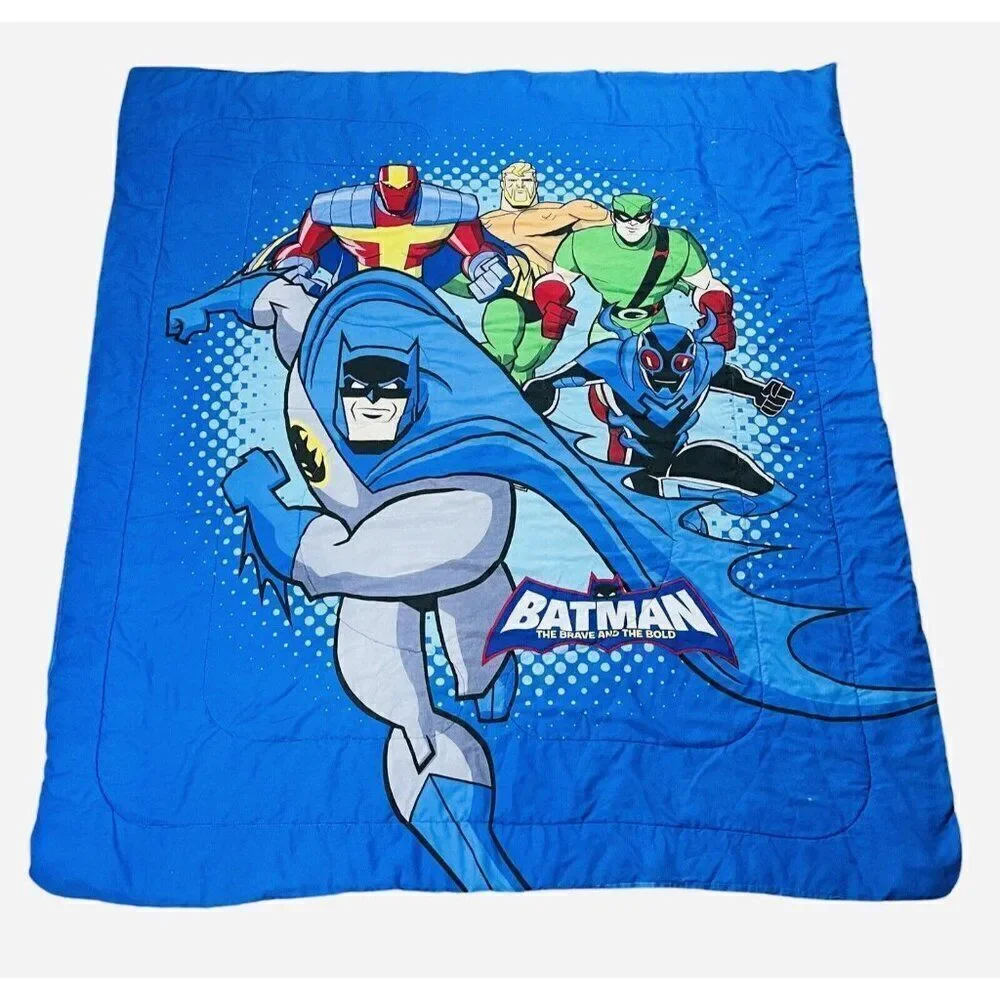 RARE Batman The Brave and The Bold Comforter TWIN 84 x 74 Quilt Bed Topper Heavy